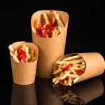 Custom Logo Fast Food Disposable French Fries Kraft Paper Cups Potato Chips
