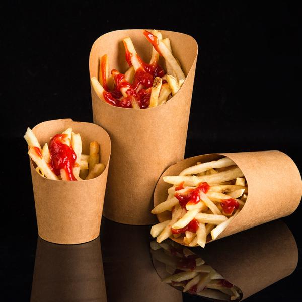 Buy cheap Custom Logo Fast Food Disposable French Fries Kraft Paper Cups Potato Chips paper container For Snack from wholesalers