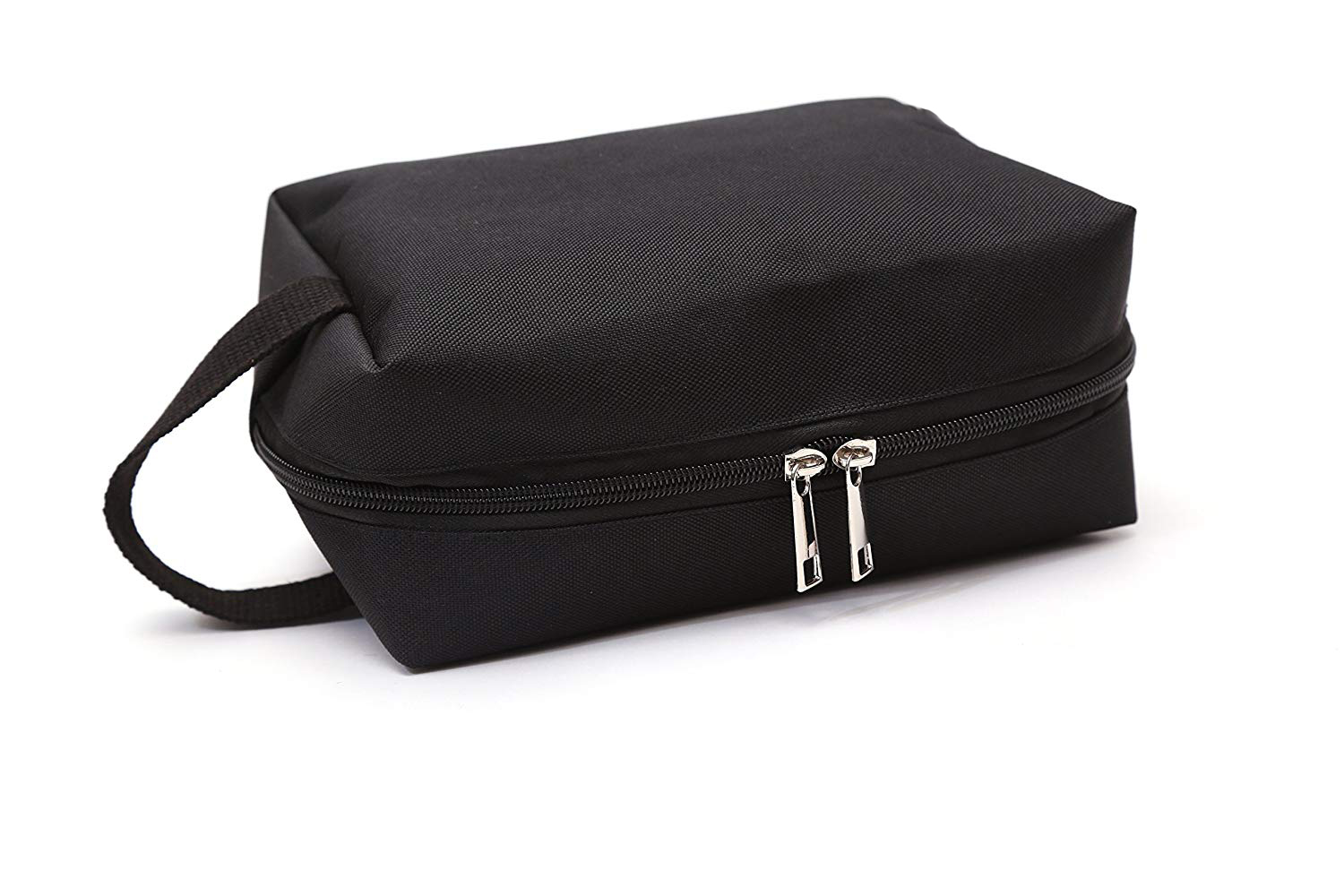 Canvas Waterproof Toiletry Bag For Women Water Resistant Black Color 4 Packs