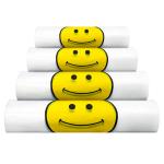 Customizable PE Shopping Bag T Shirt Grocery Bags With Cheerful Smiley Face