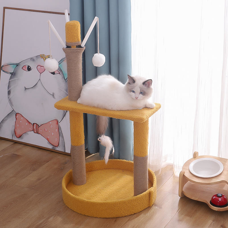 Customized Large Wood Cat Scratcher Cat Scratching Tower 43cm * 26cm * 27cm