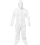White CE Waterproof Disposable Coveralls Medical Grade Non Woven