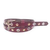 Buy cheap Modern Studded Ladies Skinny Leather Belts Punk 0.55'' Width Zinc Alloy Buckle product