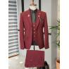 Buy cheap 46 48 50 52 54 56 Custom Tuxedo Suit Maroon 3 Piece Tuxedo Slim Fit Stretch Suit Vest Claret Red from wholesalers