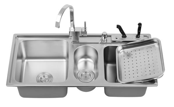 Buy cheap 50cm Base Rectangular Stainless Steel Double Bowl Sink Undermount Brushed from wholesalers