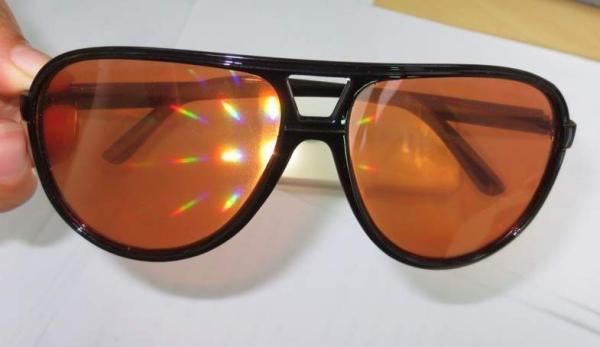 Buy cheap Amber Plastic Diffraction Glasses Spiral from wholesalers