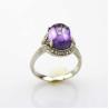 Buy cheap Women Jewelry 925 Silver Ring with Oval Dome Amethyst Cubic Zircon (R195) from wholesalers