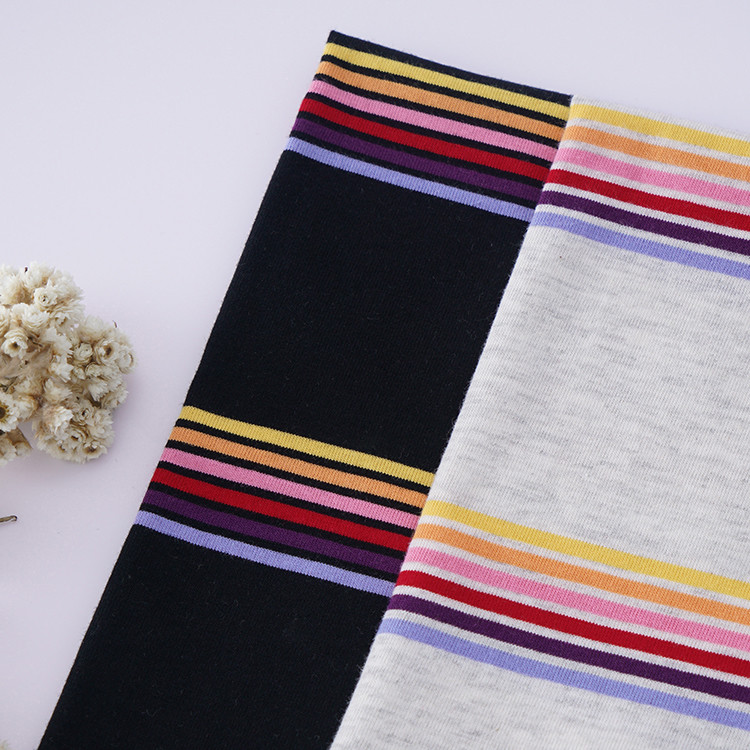 Skin-Friendly And Smooth High Color Fastness Clear Texture Striped Knit Fabric For Polo Shirt