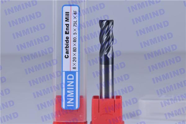 Buy cheap 4 Flute Extra Long Carbide End Mill Corner Radius 0.6 um Grain Size R0.5 Corner from wholesalers