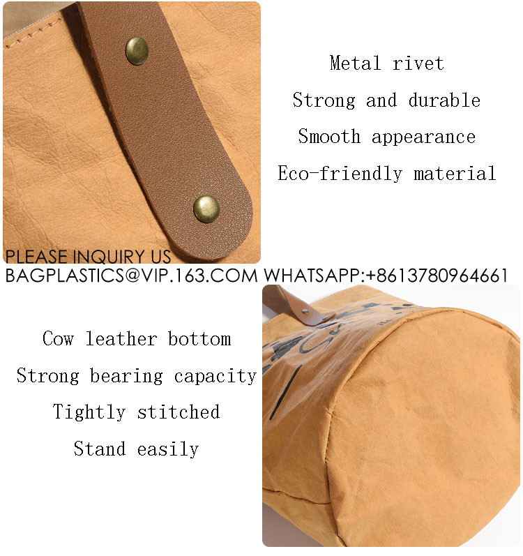 Reusable Tote Bag Waterproof Dupont Tyvek Paper Bag With Lining Custom logo printed tyvek tote shoulder shopping bag