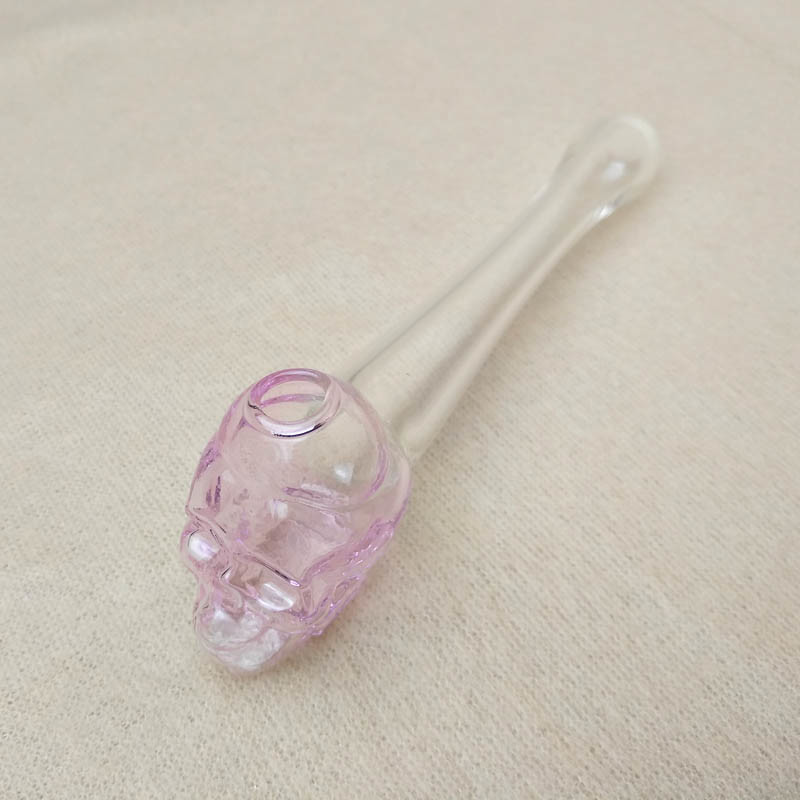 Skull Pyrex Glass Bubbler Pipe / Oil Burner Bong Pipe Nail Small Size