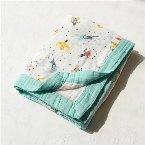 Zero Formaldehyde Muslin Stroller Blanket / Lightweight Baby Cotton Swaddle