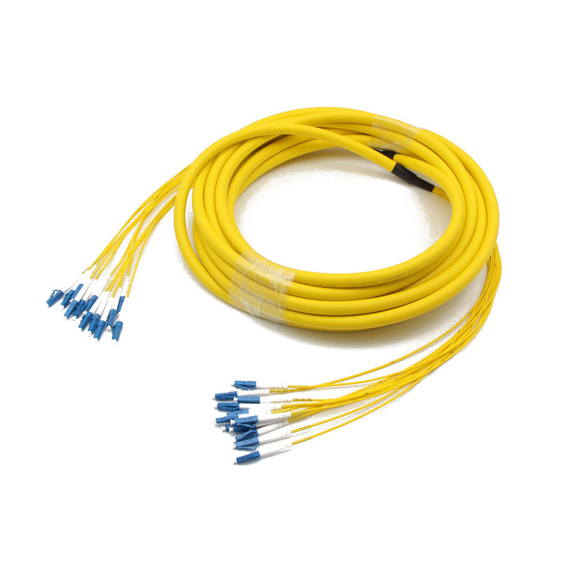 Multifiber Fiber Optic Breakout Cable 12 Core LC/UPC To LC/UPC For Indoor High Density Cabling