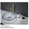 Buy cheap Countertop Diamond Crystal Tempered Glass Basin Sink Round Colorful for Bathroom from wholesalers