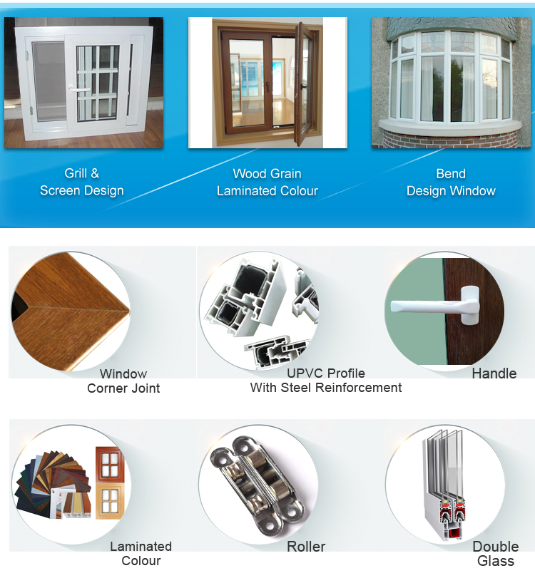 KDSBuilding Modern Residential Windows Waterproof Double Clear Glazed Sliding Pvc Window With Thermal Glass