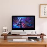 walnut Laptop Monitor Stand Riser - Wooden Desktop Shelf for Computer Laptop