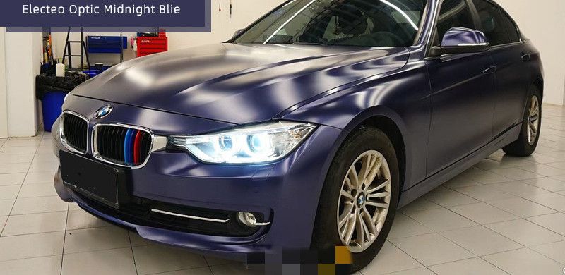 PET Electric Optic Midnight Blue Car Wrap Film Non Fading Waterproof