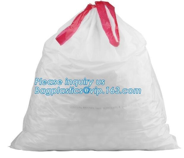 Garbage bags 10 Liter Drawstring Bathroom Trash Bags Mini Wastebasket Can Liners for Home Office Bins, bagease, pack