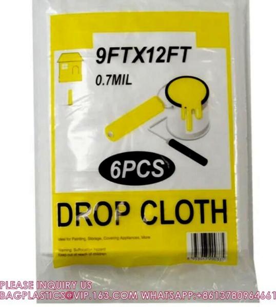 HDPE/LDPE Plastic Cover Sheets For Painting Custom Made Drop Sheet dust sheet
