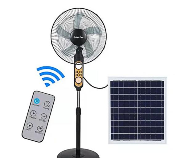 Buy cheap 16 Inch 12VDC Solar Powered Fan AC DC Rechargeable Stand With Panel from wholesalers
