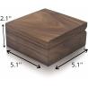 Buy cheap 5.1inch Personalised Walnut Wood Jewelry Box Square Wooden Box With Magnetic Lid from wholesalers