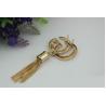 Buy cheap Handbag hardware accessories gold zinc alloy letters logo metal end cap with tassel from wholesalers