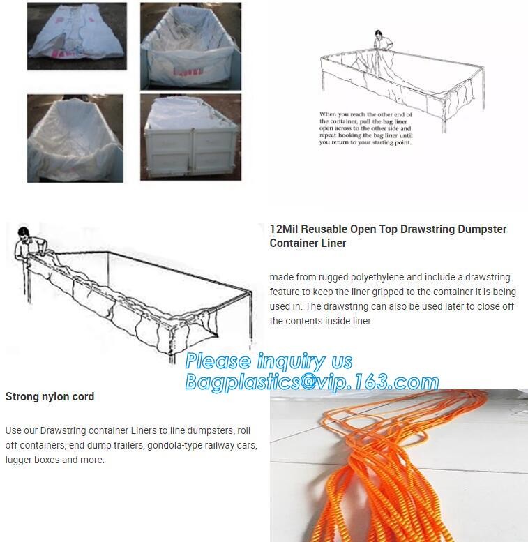 6Mil Open Top 20 Yard Roll Off Container Liners,Heavy Duty Open Top 12 Mil Roll Off Container Liners, BAGPLASTICS, PACK