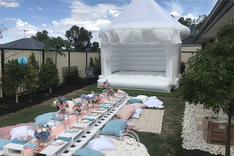 White Bouncy Castle For Wedding Engagement Party Corporate Event & Kids Birthday