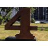 Buy cheap Public Garden Park Rusty Metal Art Corten Steel Number 4 Sculpture from wholesalers