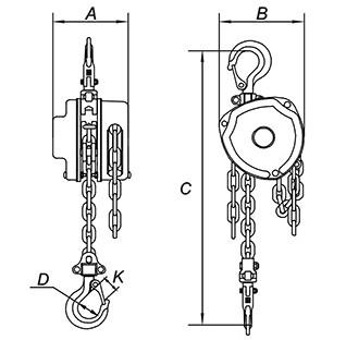 10T Transmission Line Stringing Tools Heavy Duty Chain Pulley Block High Efficiency