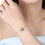 0.64ft 2.4g Sterling Silver Slider Bracelets S925 Adjustable Round Bead Bracelet