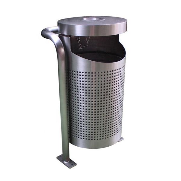 Buy cheap Stainless Steel Commercial Outdoor Trash Cans Rustproof For Garden Park from wholesalers