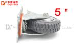 Non Skid Flat Industrial Caster Wheels 5 Inch For Workbench Without Brake