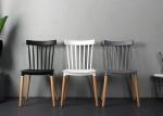 Restaurant Wooden Leg Plastic Chair 130kg Bearing Polypropylene PP