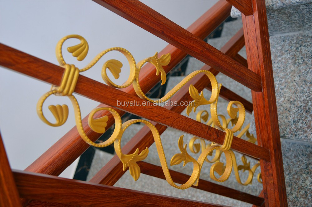 Indoor Decoration Aluminum Industrial Profile Wooden Grain Classic Aluminum Handrail