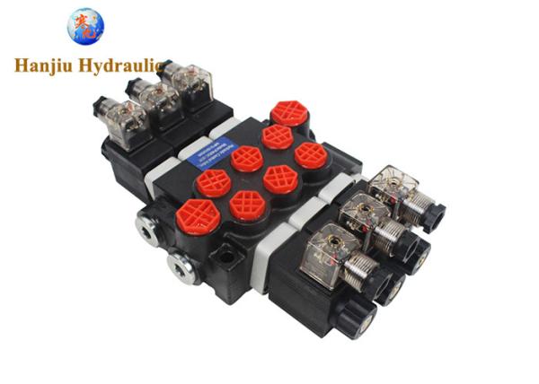 Buy cheap P40 Series Monoblock Control Valves 3 Spool 40 Liters Solenoid Control 12V DC And 24V DC 250 Bar from wholesalers