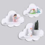 Wavy Floating Wooden Shelves Cute Cloud Shelves Daisy Flower Plant Wall Shelf