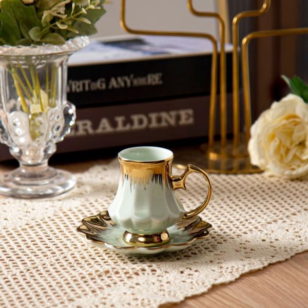 Buy cheap Luxury Thin Porcelain Ceramic Coffee Cup and Saucer Set Perfect for Business Gifts from wholesalers