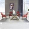 Buy cheap 78inch Tempered Glass Dining Room Table Carbon Steel 8 Seater Dining Table from wholesalers
