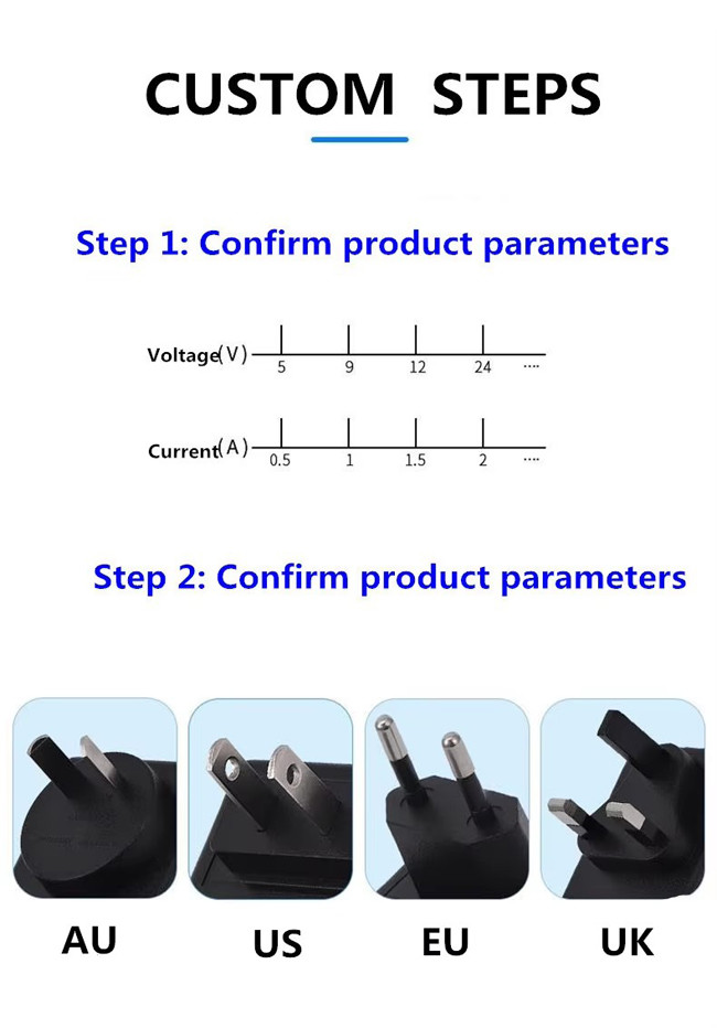 Eu 12V 1A Wall LED Power Adapter AC DC 5525 Male Line for Home Appliance