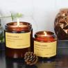 Buy cheap Decorative Apothecary Round Empty 200ml 300ml 400ml 16oz Matte Amber Glass Candle Jar With Wooden Lids from wholesalers