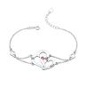 Buy cheap 0.29x0.23cm 0.04lb Custom Silver Bracelets Unisex S925 Double Heart Bracelet from wholesalers