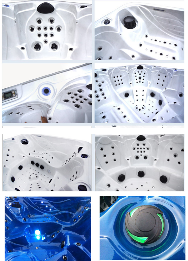 6 Person Air Jet Whirlpool Massage Outdoor Hot Tub With Hydrotherapy Pump