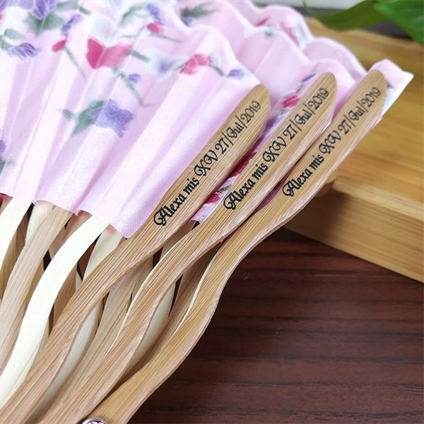 Shell Round Foldable Decorative Fans Cosplay Fabric Bamboo Festival Hand Fans