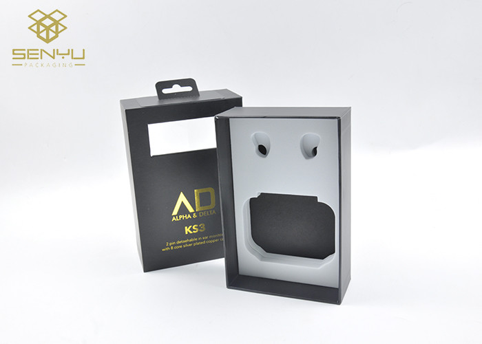 Recycled Grey Cardboard CMYK USB Cable Packaging