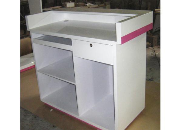 Buy cheap Modern Style Cash Wrap Counter With Drawer , White Retail Store Checkout Counters from wholesalers