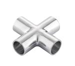 Round Head Code Equal Sanitary Stainless Steel 304 316L Welded 4 Way Cross Pipe