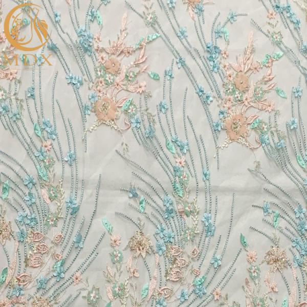 Buy cheap 1 Yard 3D Flower Lace Fabric With Beads For Nigeria Party Dress from wholesalers