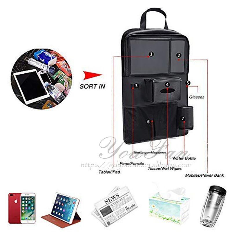 Scratch Resistant Behind Car Seat Storage With Tray OEM ODM Support