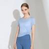 Buy cheap Green Nylon Ladies Yoga Tops Women Fitness Short Sleeve T Shirts from wholesalers